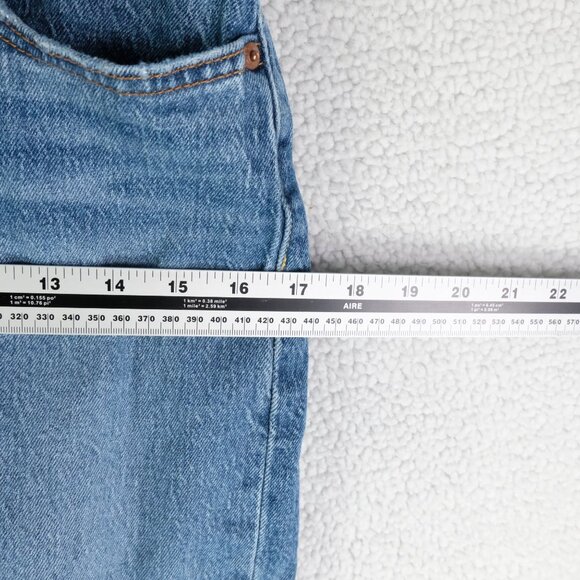 Levis 501 Jeans Womens 28 Blue Straight Leg Button Fly Heavyweight Classic 30L - Picture 7 of 13